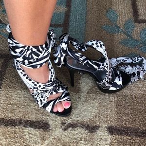 Bebe scarf heels